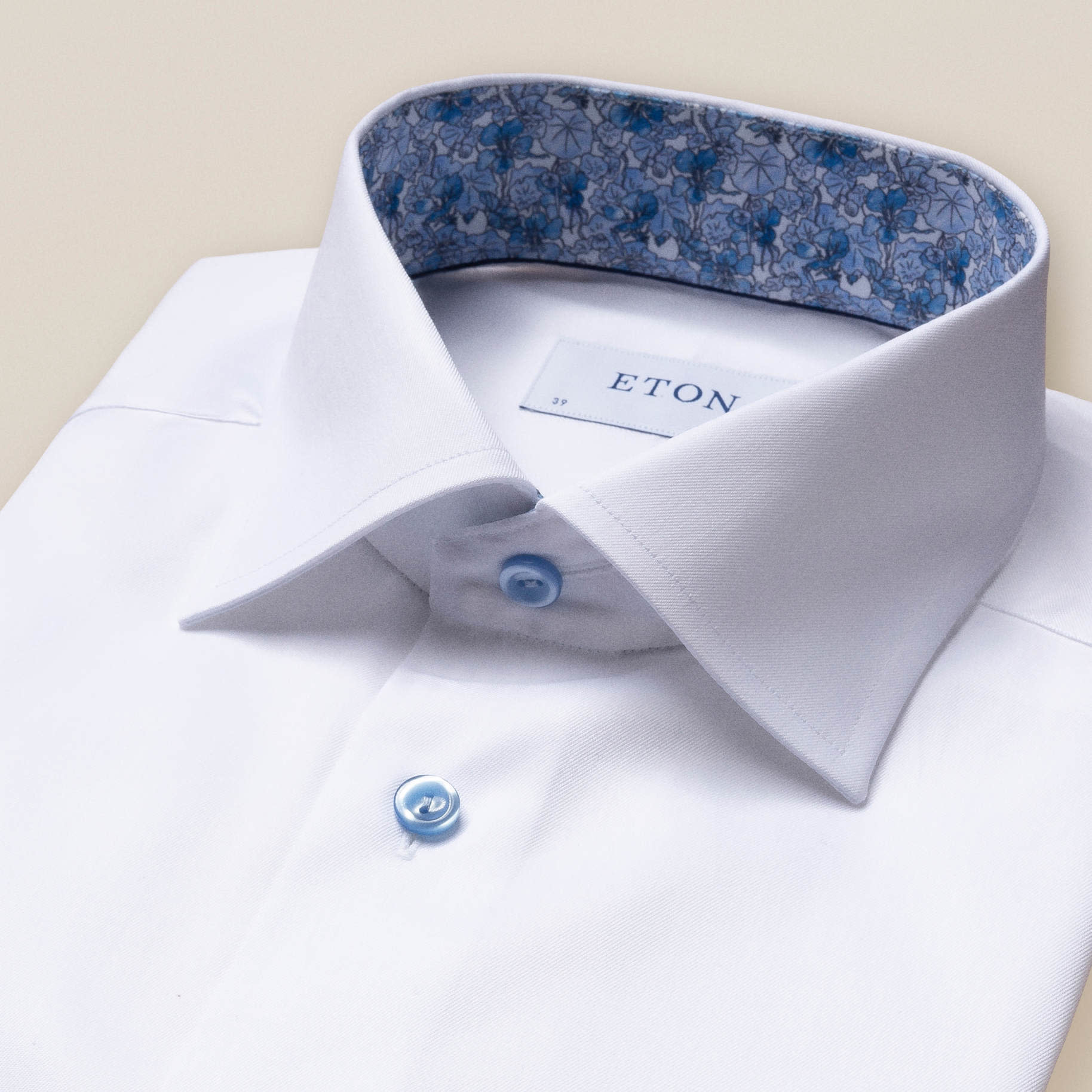 Eton White twill with Blue detail