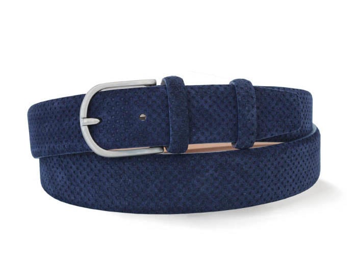 Robert Charles Perforated Blue Suede