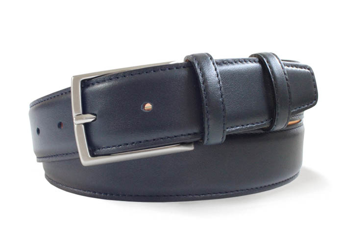Robert Charles Navy Leather Belt