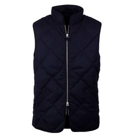 Stenstroms Navy Diagonal Quilted Gilet