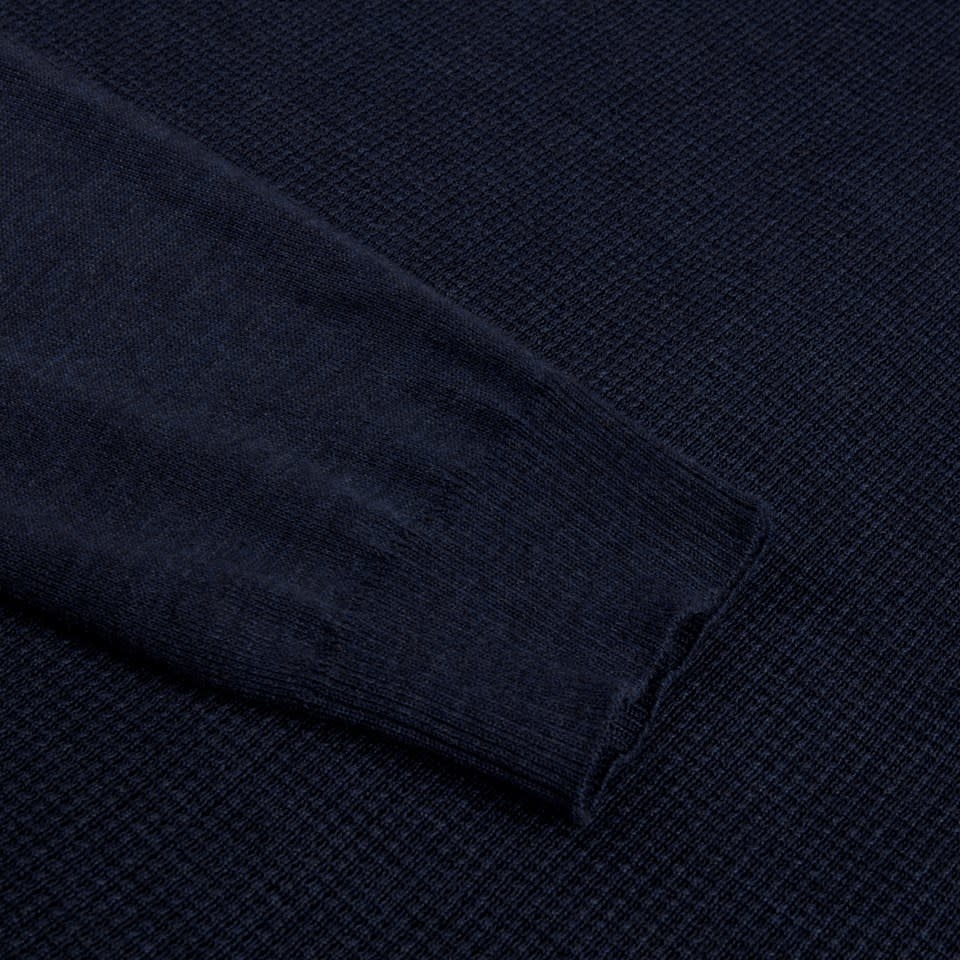 Stenstroms Blue Merino Textured Zip Cardigan