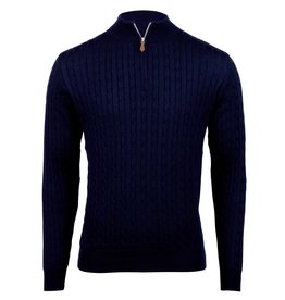 Stenstroms Navy Merino Half Zip Cable