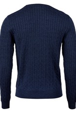 Stenstroms Crew Neck Cable Knit Navy