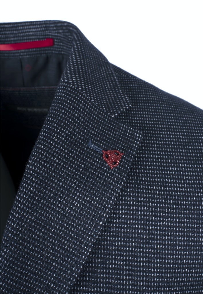 Roy Robson Navy Cotton/Wool Pin Dot jacket - Regular Fit