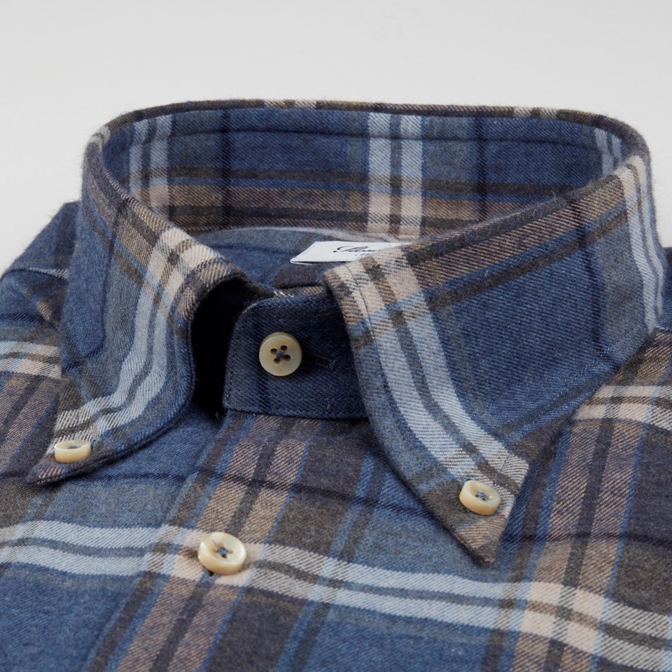 Stenstroms Blue Checked Flannel Fitted Body