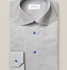 Eton Blue Micro Pattern fine twill shirt
