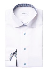 Eton White Twill with floral daisy trim