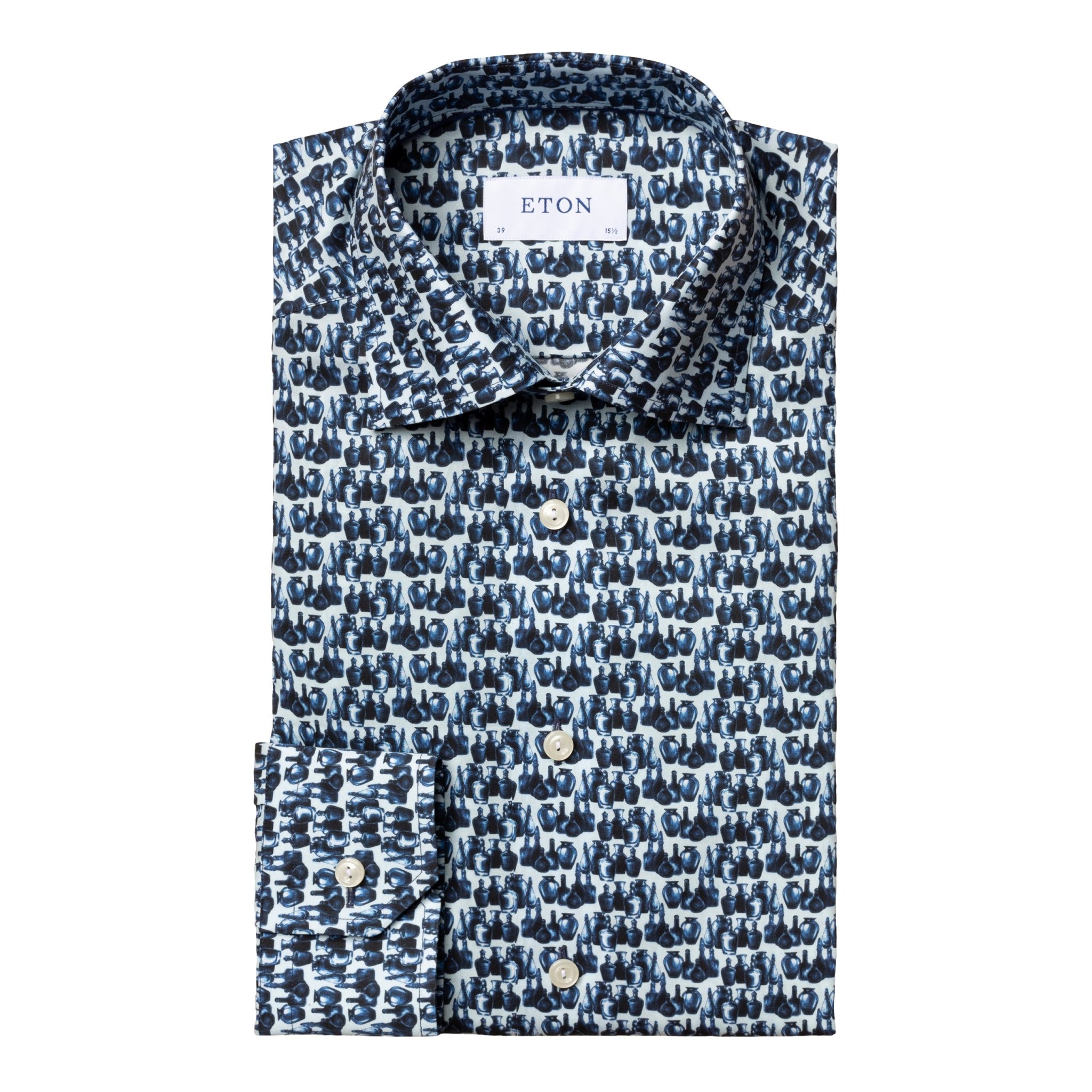 Eton Blue Fine Twill shirt - The Glass Print