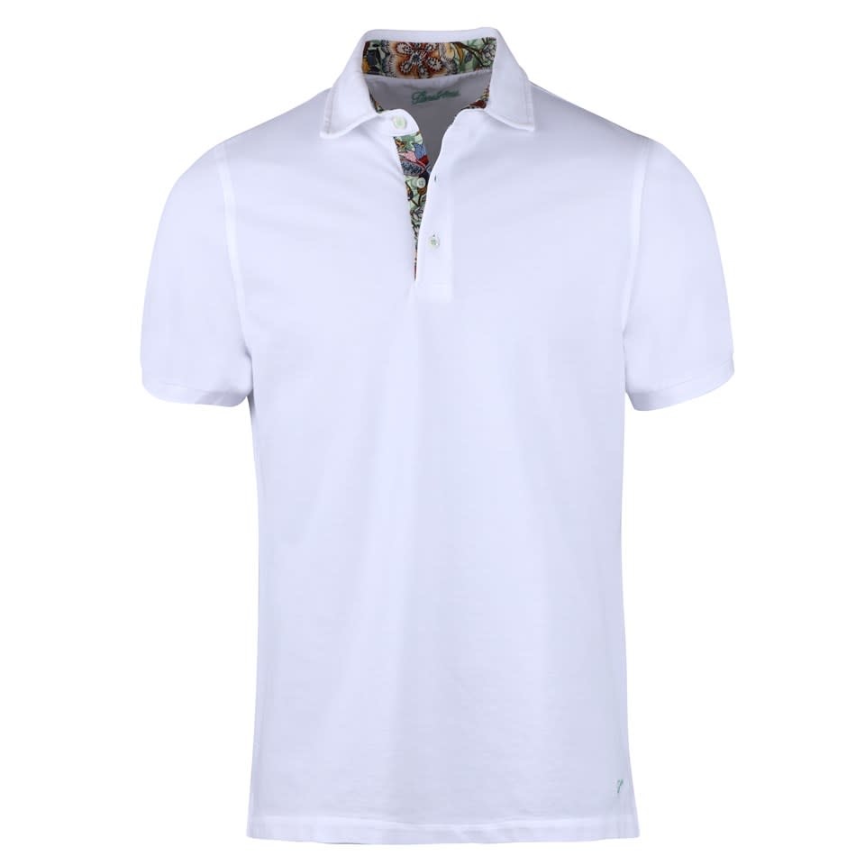 Stenstroms Pure Cotton Polo shirt with floral trim