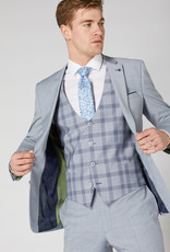 Remus Uomo Sky Blue 3 piece with check waistcoat