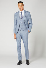 Remus Uomo Light Blue 3 piece with pow check waistcoat