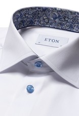 Eton Signature Twill with trim and contrast button