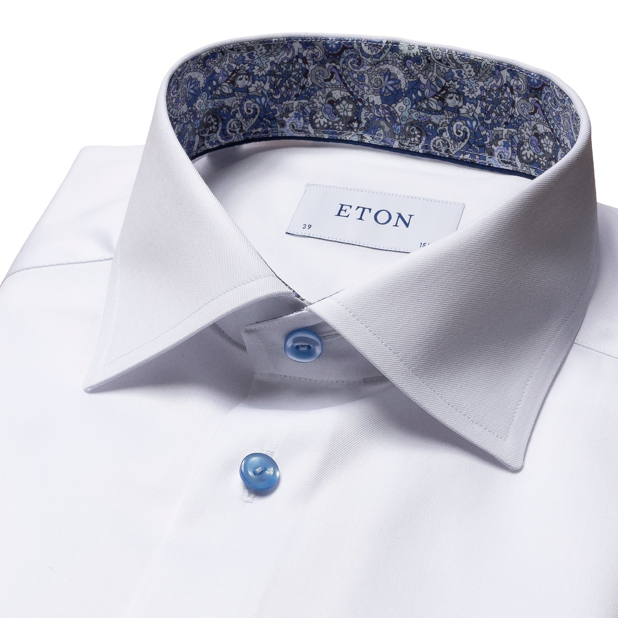 Eton Signature twill with trim and contrast - slim - James Of Montpellier