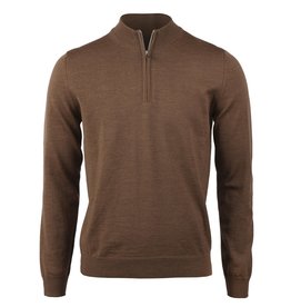 Stenstroms Half zip merino tobacco