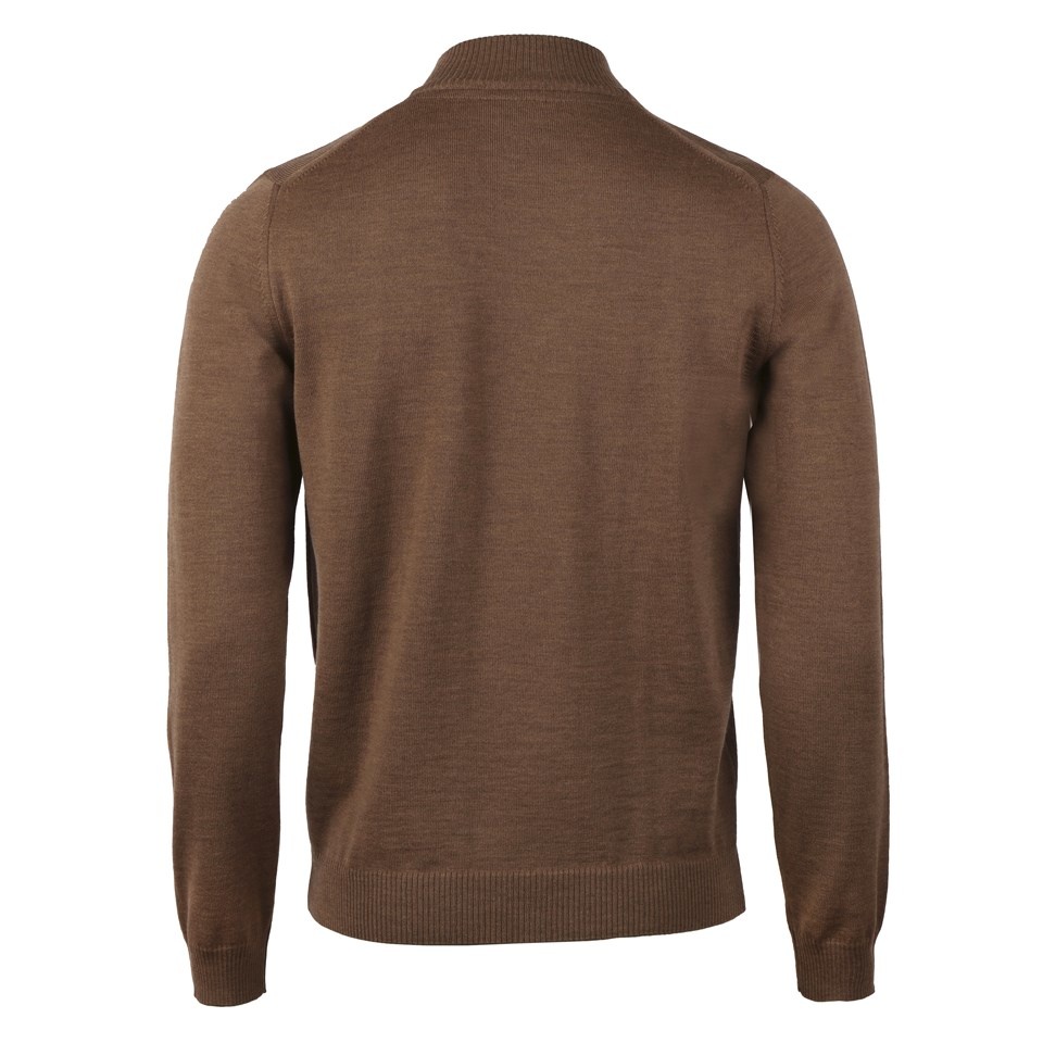 Stenstroms Half zip merino tobacco