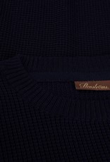 Stenstroms Textured Dye Crew Neck Navy blue