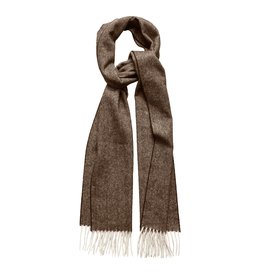 Eton Light Brown Herringbone Wool Scarf