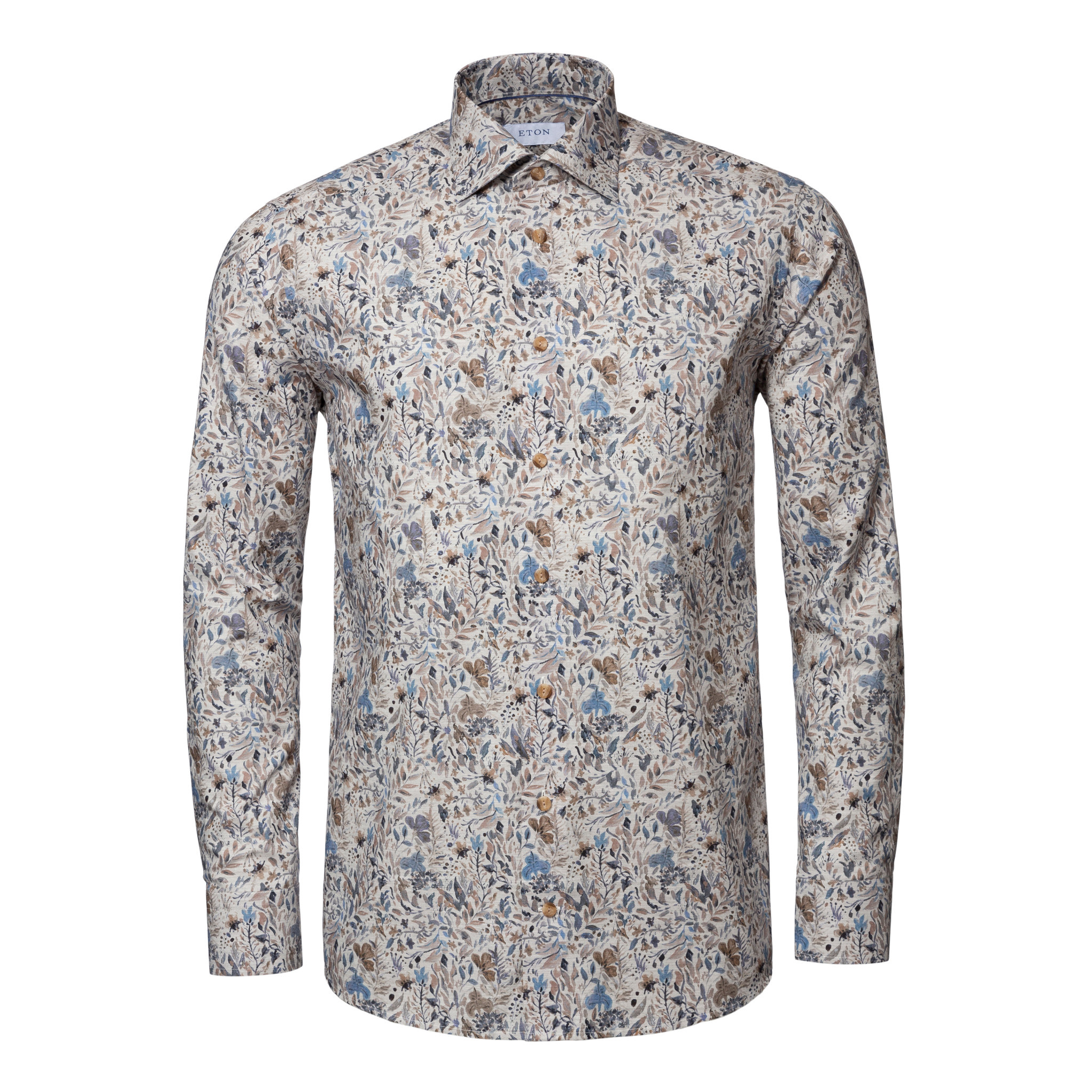 Eton Floral Print Fine Twill Shirt