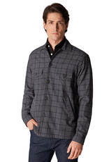 Eton Blue Checked Wool/Cashmere Overshirt