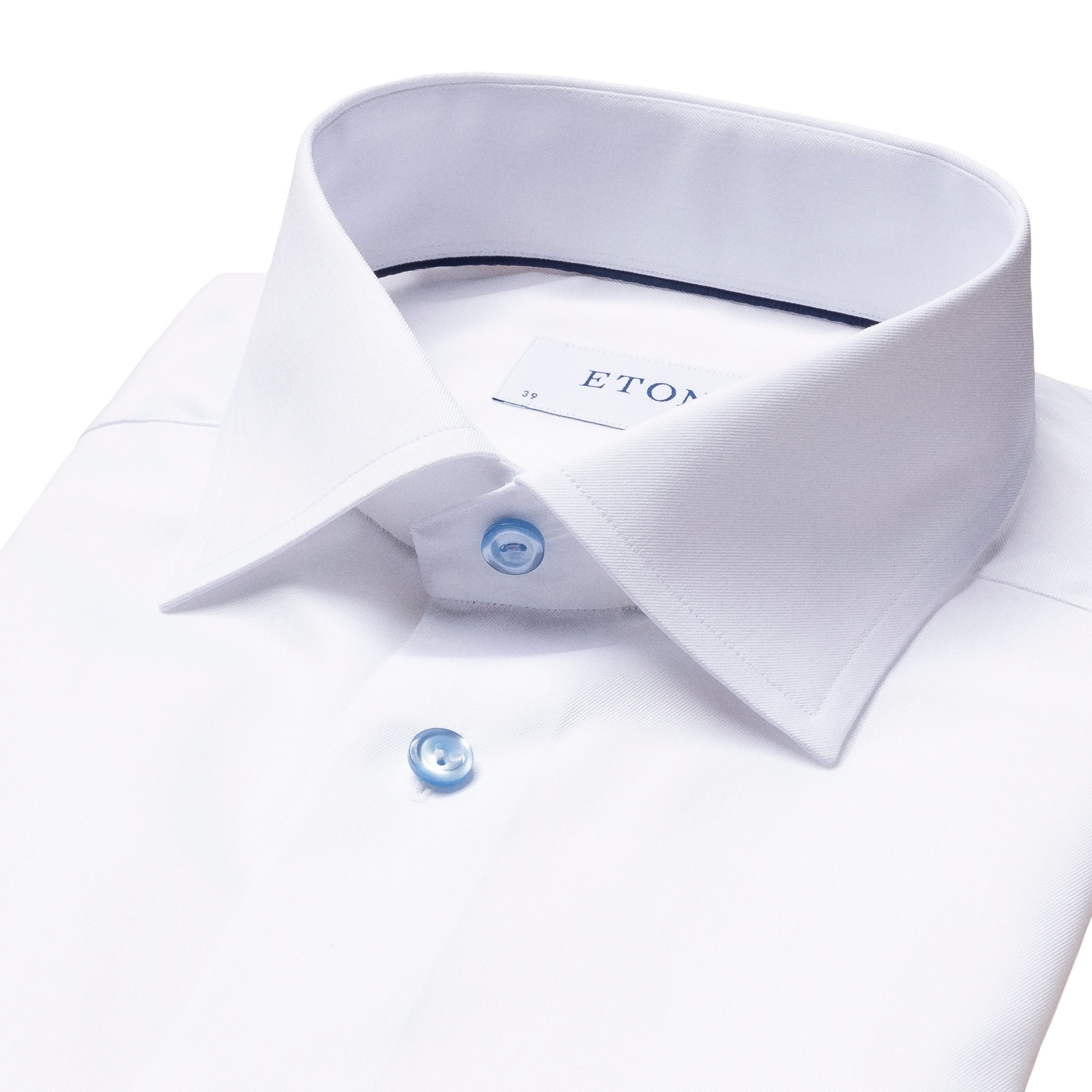 Eton Signature Twill with Pale Blue button