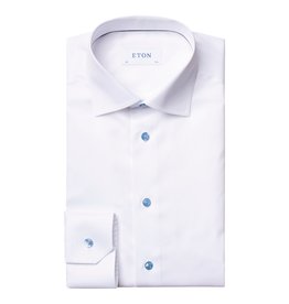 Eton Signature Twill with Pale Blue button