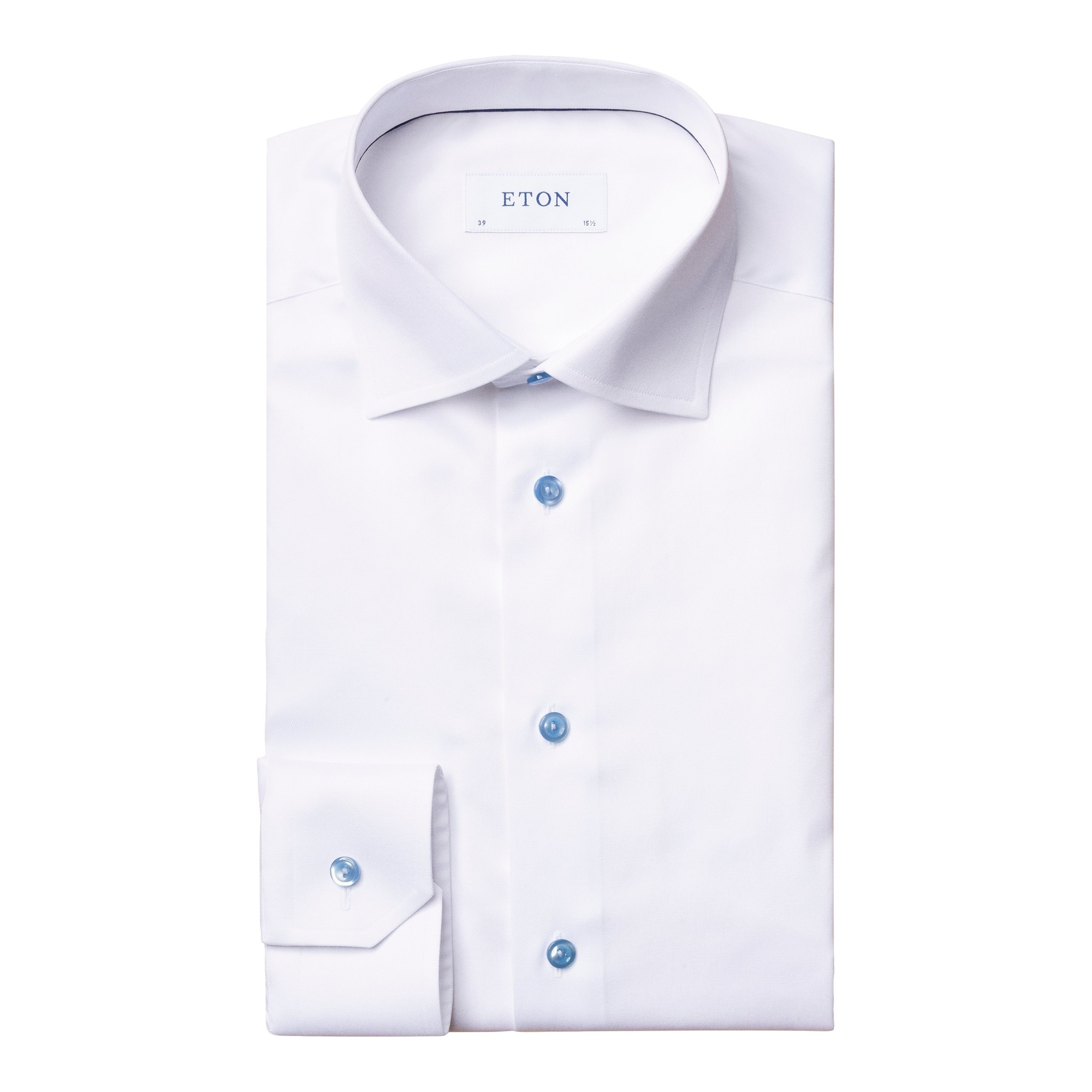 Eton Signature Twill with Pale Blue button