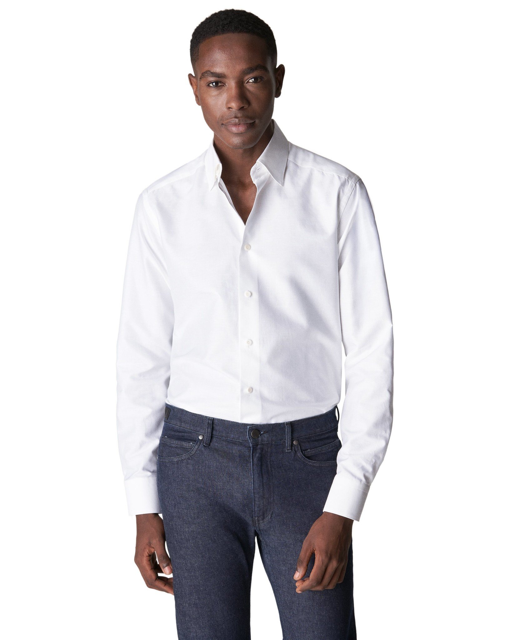 White Wrinkle Free Cotton Linen Shirt