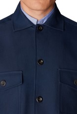 Eton Navy Blue Textured Twill Overshirt