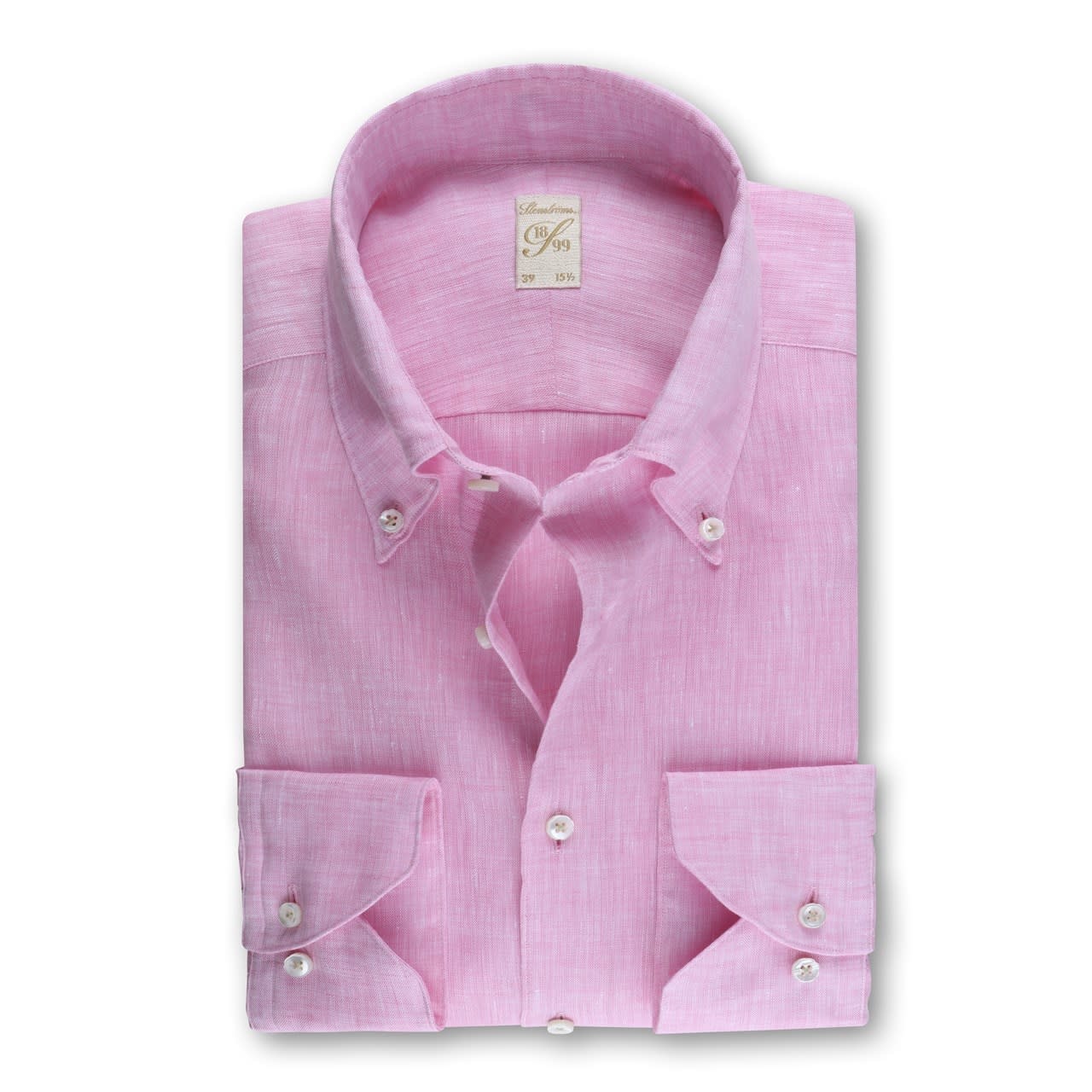 Stenstroms Vibrant Pink Linen shirt - Button down collar