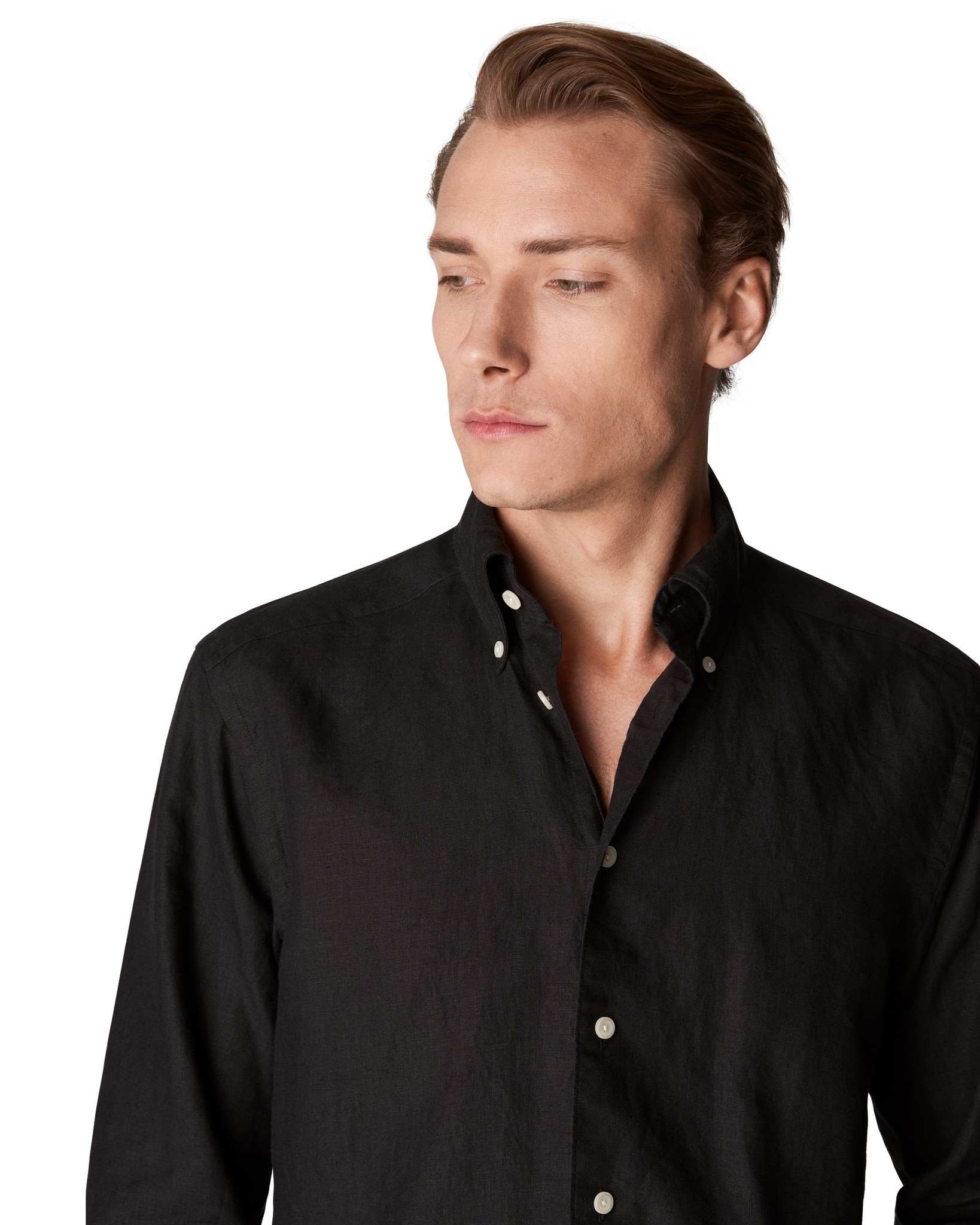 Eton Black Linen shirt - Button down collar