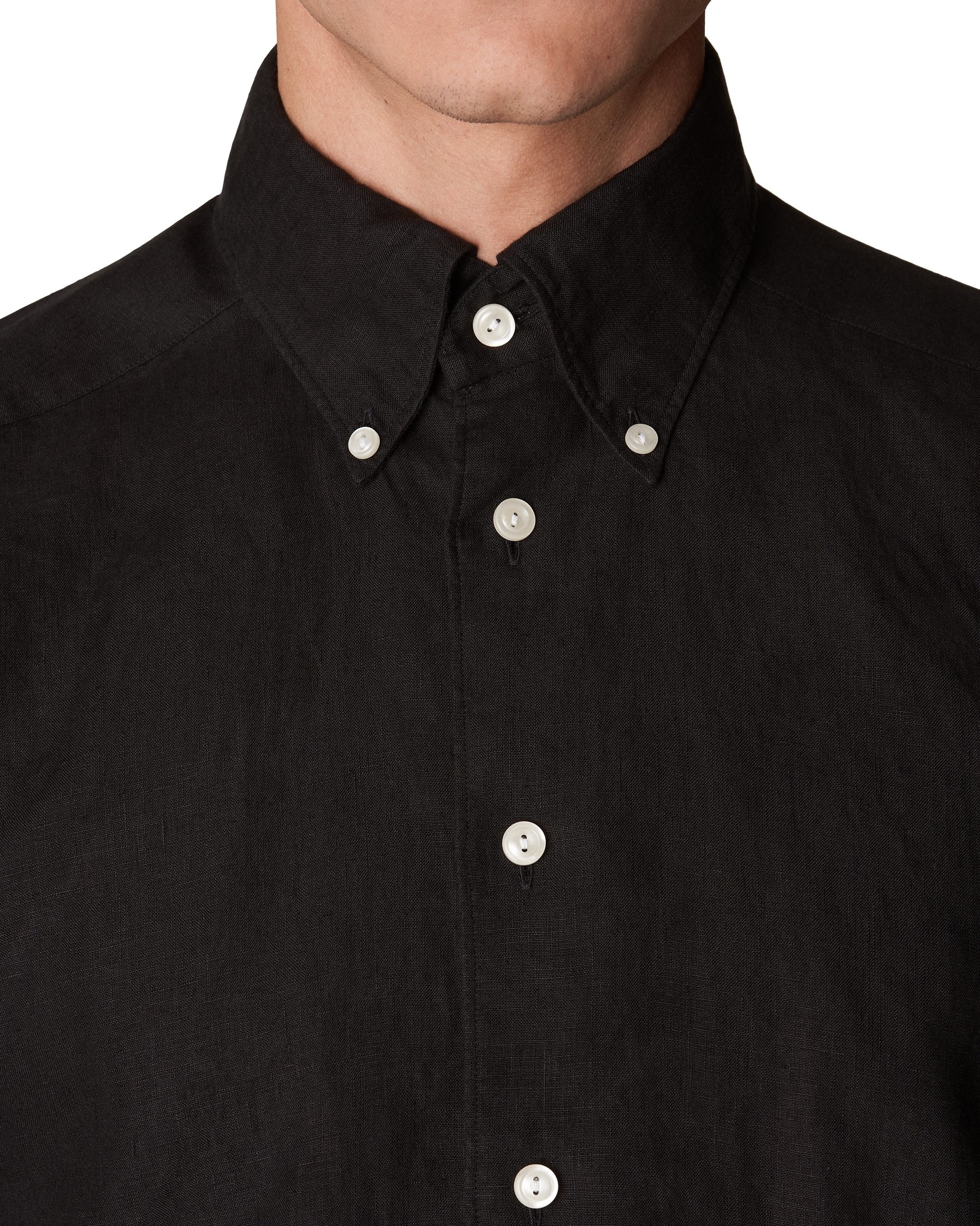 Eton Black Linen shirt - Button down collar