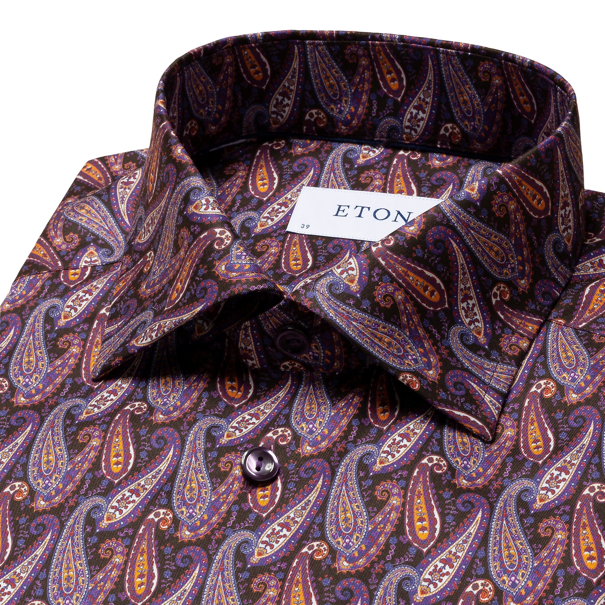 Eton Purple Paisley Print on Fine Twill