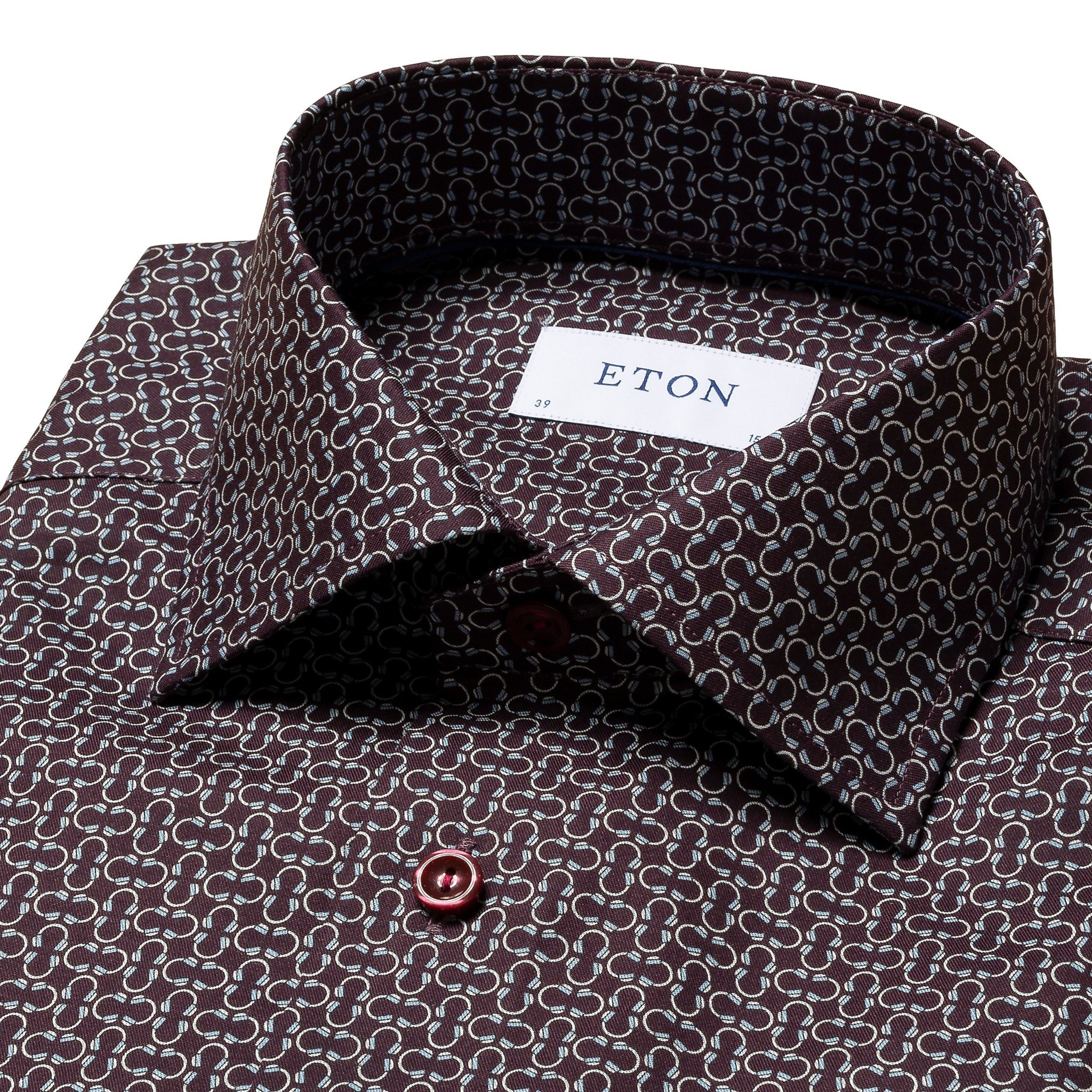 Eton Burgundy headphone patterned signature twill