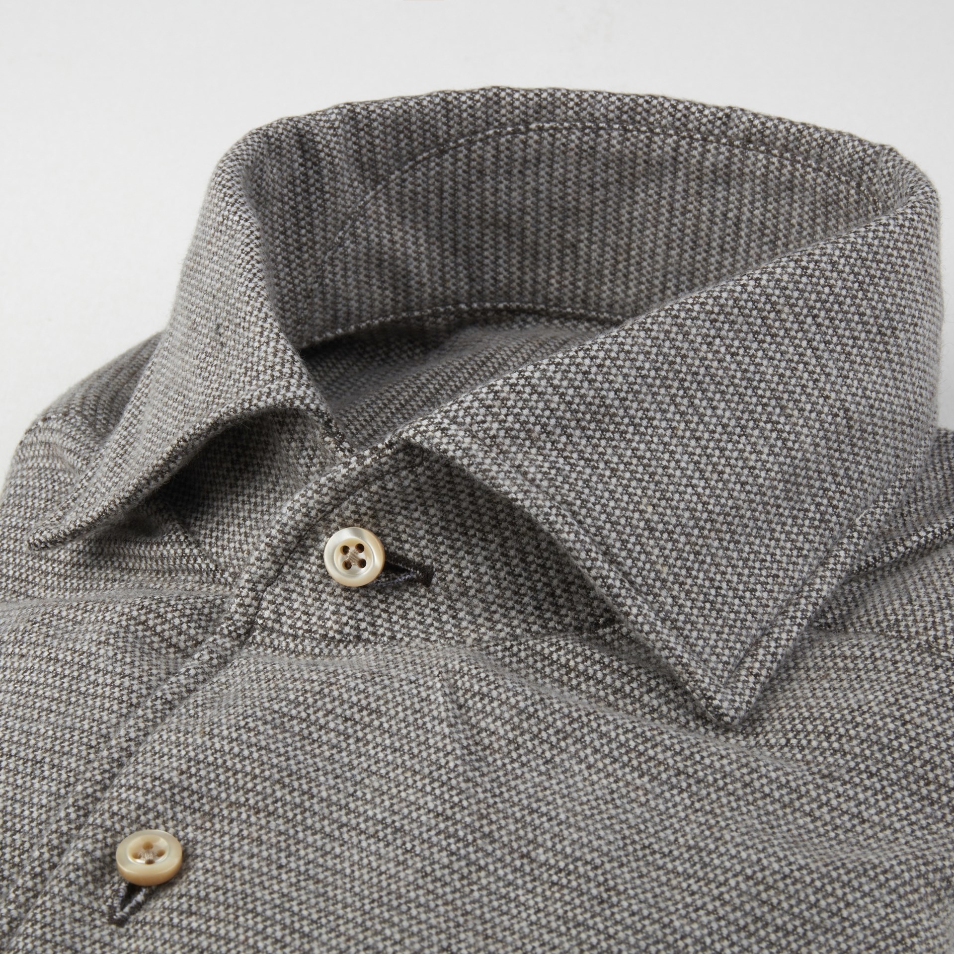 Stenstroms Grey textured flannel shirt slimline