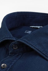 Stenstroms Pique weave Indigo slimline shirt