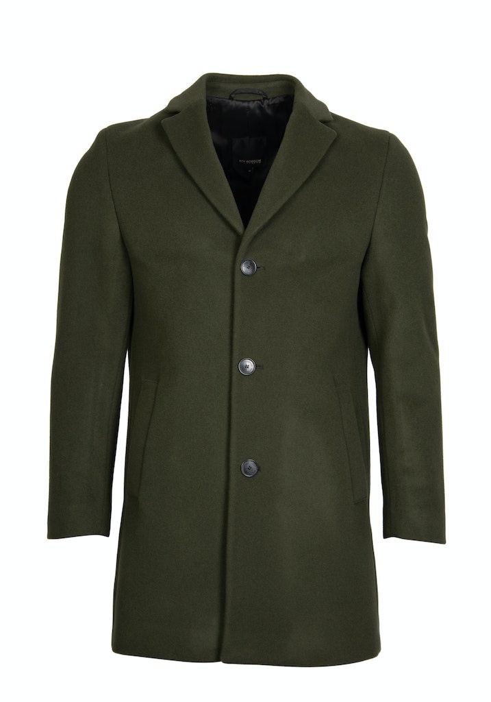 Roy Robson Dark Green Olive Wool/Cashmere Overcoat