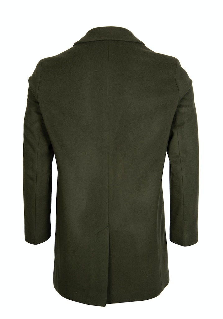 Roy Robson Dark Green Olive Wool/Cashmere Overcoat