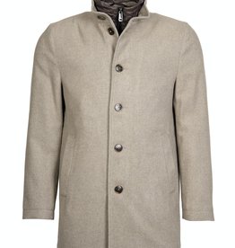 Roy Robson Light Brown Wool Overcoat with zip insert