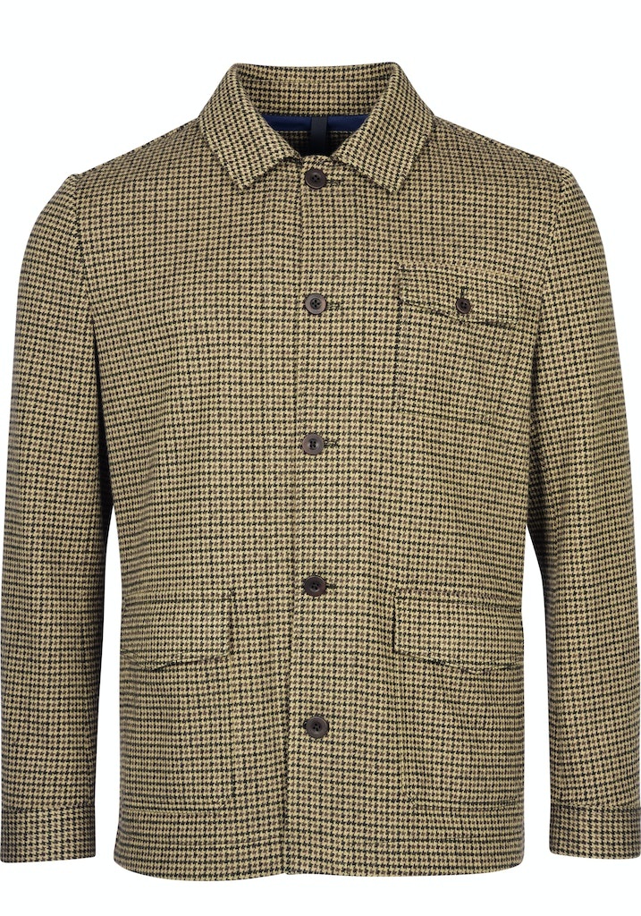 Roy Robson Cotton Houndstooth Overshirt