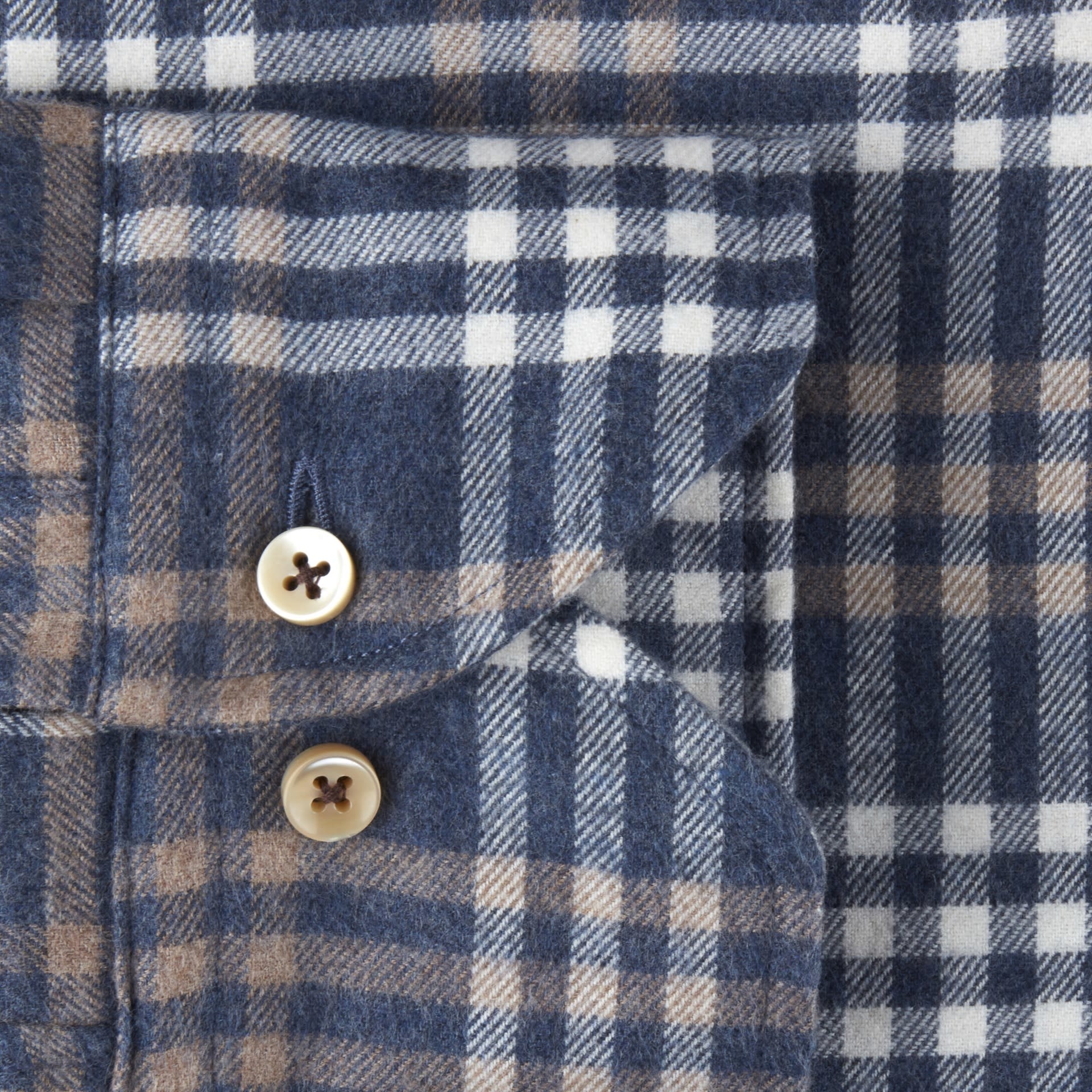 Stenstroms Brushed Flannel Check Shirt - Fitted Body