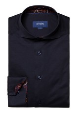 Eton Stretch Jersey Shirt with Navy Trim