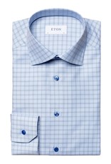 Eton Check lyocell with Pale Blue button