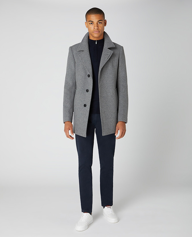 Remus Uomo Tailored Wool Rich Town Coat