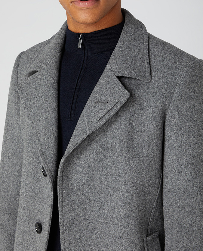 Remus Uomo Tailored Wool Rich Town Coat