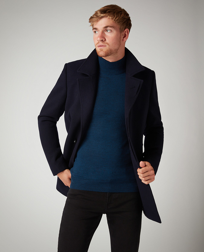 Remus Uomo Tailored Wool Rich Town Coat