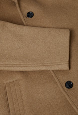 Douglas Camel Wool Town Coat with Leather trim