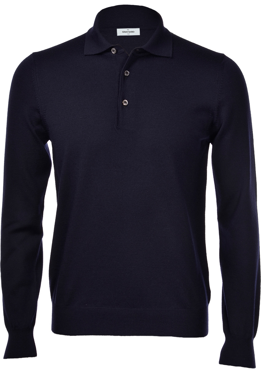 Gran Sasso Long Sleeve Merino Polo Shirt - James Of Montpellier