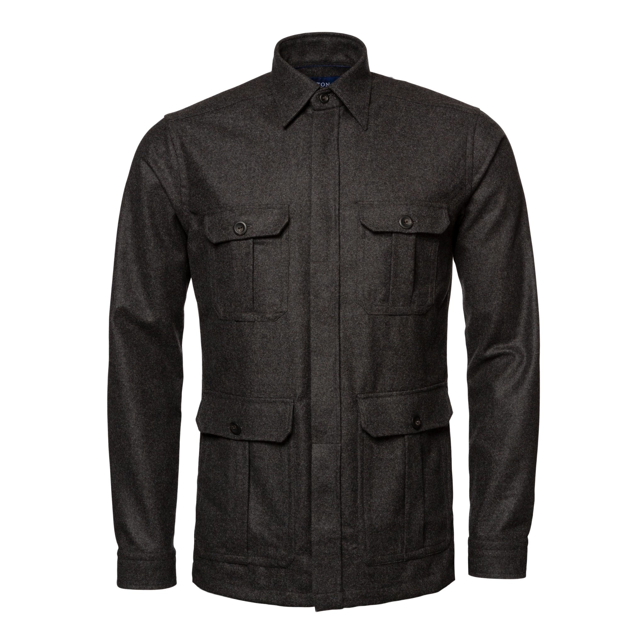 Eton Wool & Cashmere Flannel Overshirt