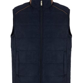 Douglas Navy Brushed Luxury Gilet with trim