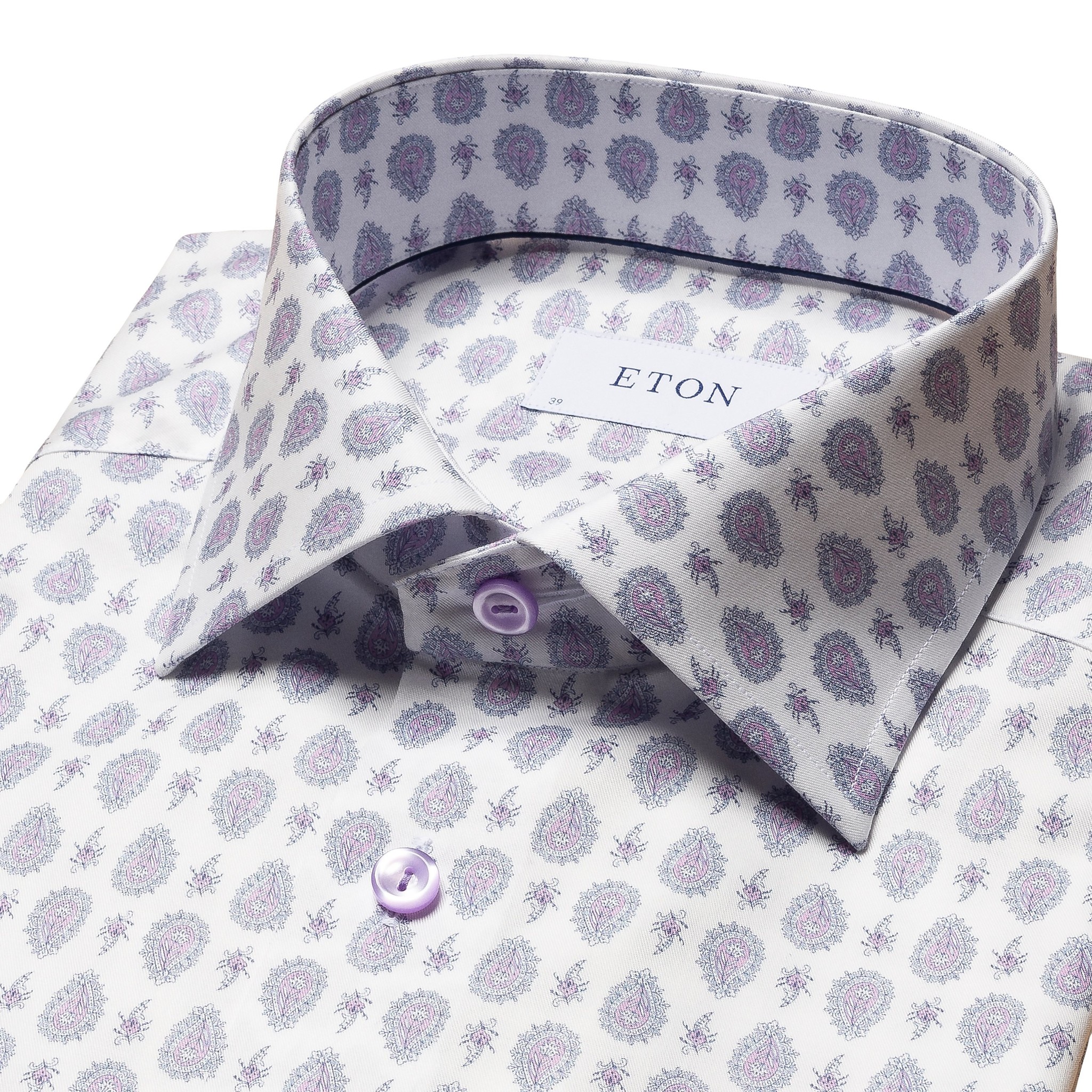 Eton Fine Twill Tear Drop Paisley Print